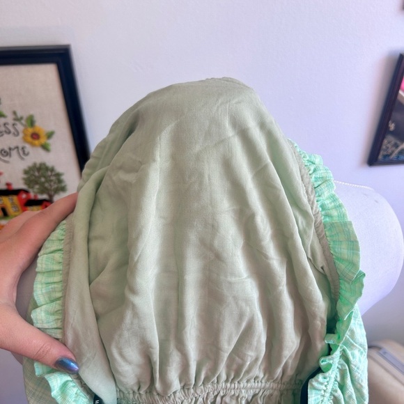 Majorelle Mint Gingham Halter Ruffle Dress – Size M - Picture 7 of 13